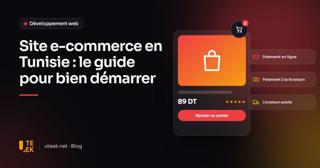 Fiche produit d'une boutique en ligne avec panier, paiement en ligne et livraison en Tunisie
