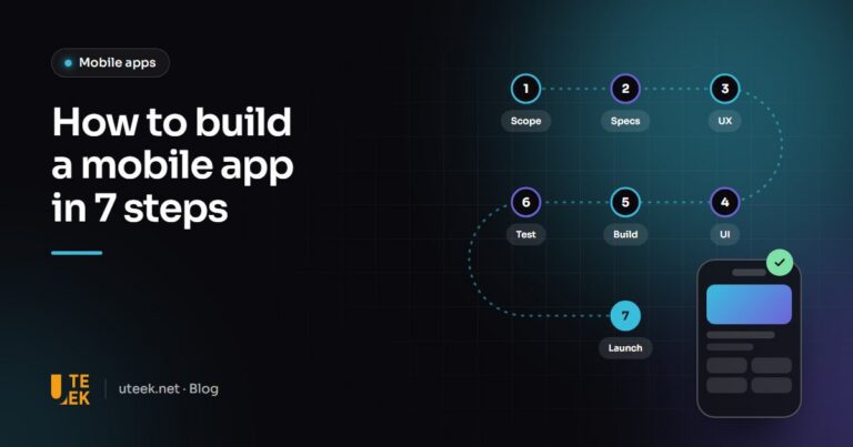 Seven-step roadmap leading to a published mobile app